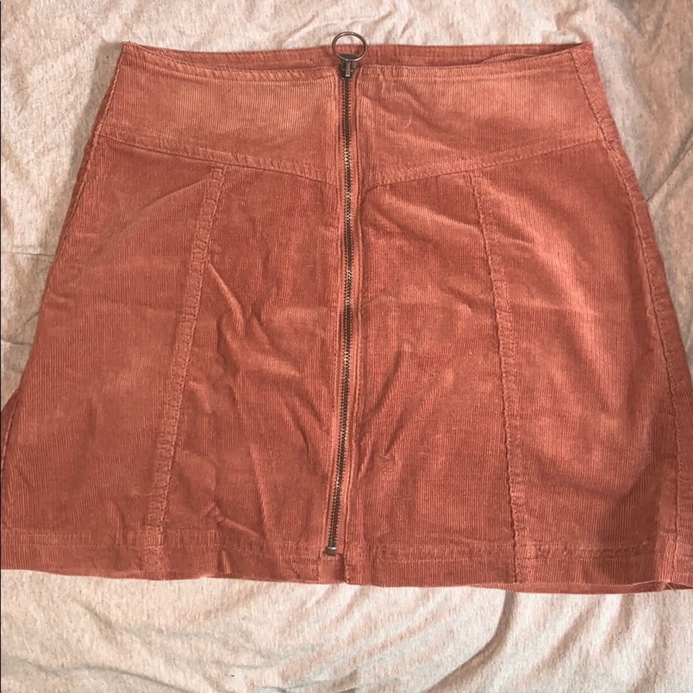 Burnt Orange Corduroy Skirt